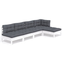 -Delige Loungeset Met Kussens Grenenhout Wit