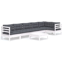 -Delige Loungeset Met Kussens Grenenhout Wit