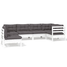 -Delige Loungeset Met Kussens Grenenhout Wit