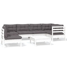 -Delige Loungeset Met Kussens Grenenhout Wit