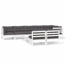 9-Delige Loungeset Met Kussens Massief Grenenhout Wit