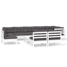 0-Delige Loungeset Met Kussens Massief Grenenhout Wit