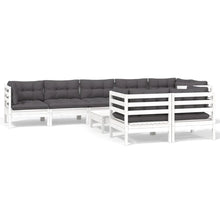 9-Delige Loungeset Met Kussens Massief Grenenhout Wit