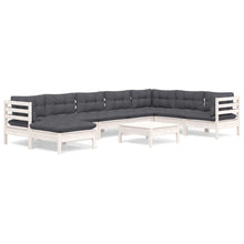9-Delige Loungeset Met Kussens Massief Grenenhout Wit