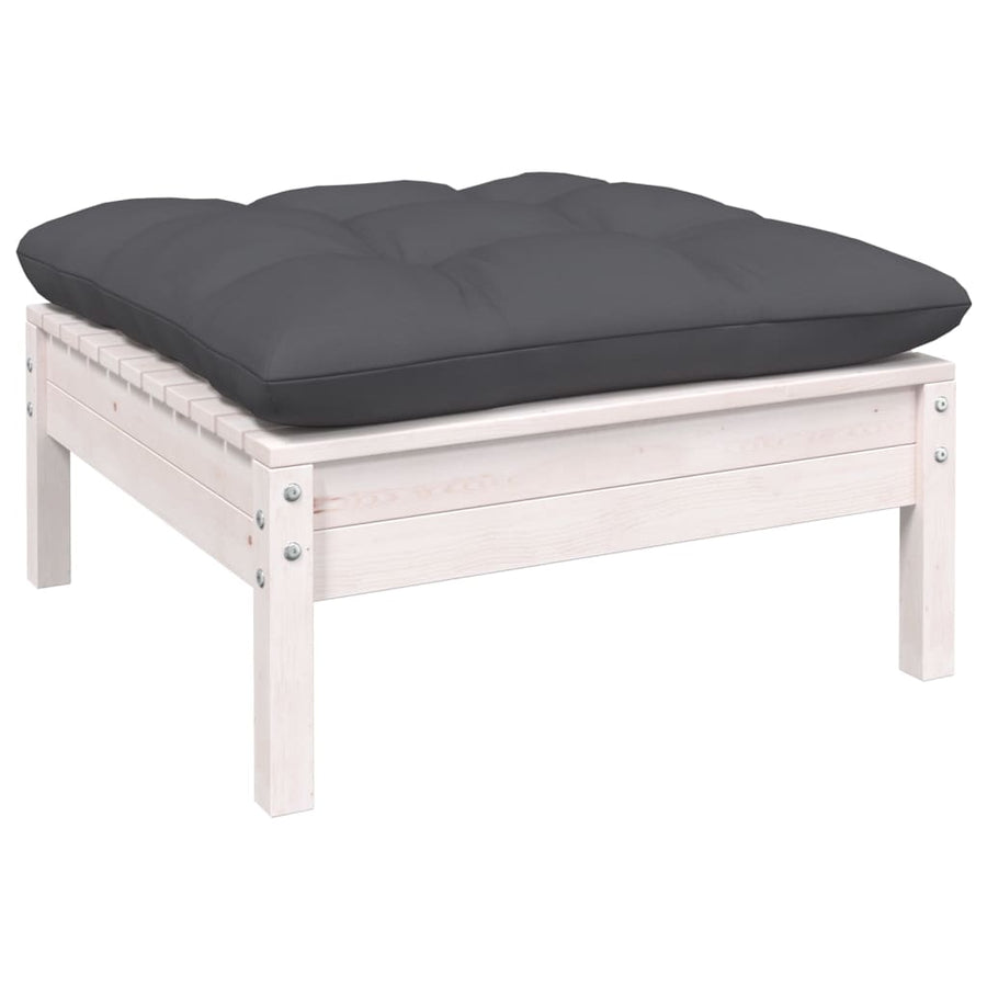 9-Delige Loungeset Met Kussens Massief Grenenhout Wit