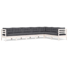 -Delige Loungeset Met Kussens Massief Grenenhout Wit