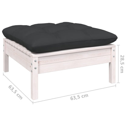 -Delige Loungeset Met Kussens Massief Grenenhout 10 Wit