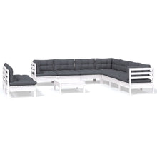 0-Delige Loungeset Met Kussens Massief Grenenhout Wit