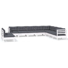 0-Delige Loungeset Met Kussens Massief Grenenhout Wit