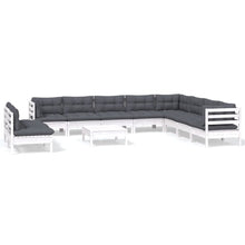 -Delige Loungeset Met Kussens Massief Grenenhout Wit