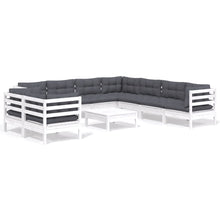 0-Delige Loungeset Met Kussens Massief Grenenhout Wit