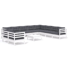 -Delige Loungeset Met Kussens Massief Grenenhout Wit