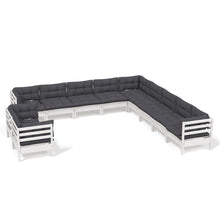 -Delige Loungeset Met Kussens Massief Grenenhout Wit