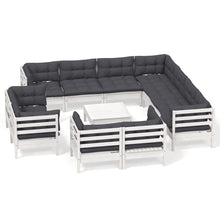 2-Delige Loungeset Met Kussens Massief Grenenhout Wit