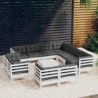 2-Delige Loungeset Met Kussens Massief Grenenhout Wit