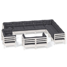 2-Delige Loungeset Met Kussens Massief Grenenhout Wit