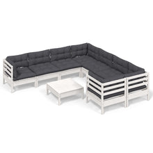 9-Delige Loungeset Met Kussens Grenenhout Wit