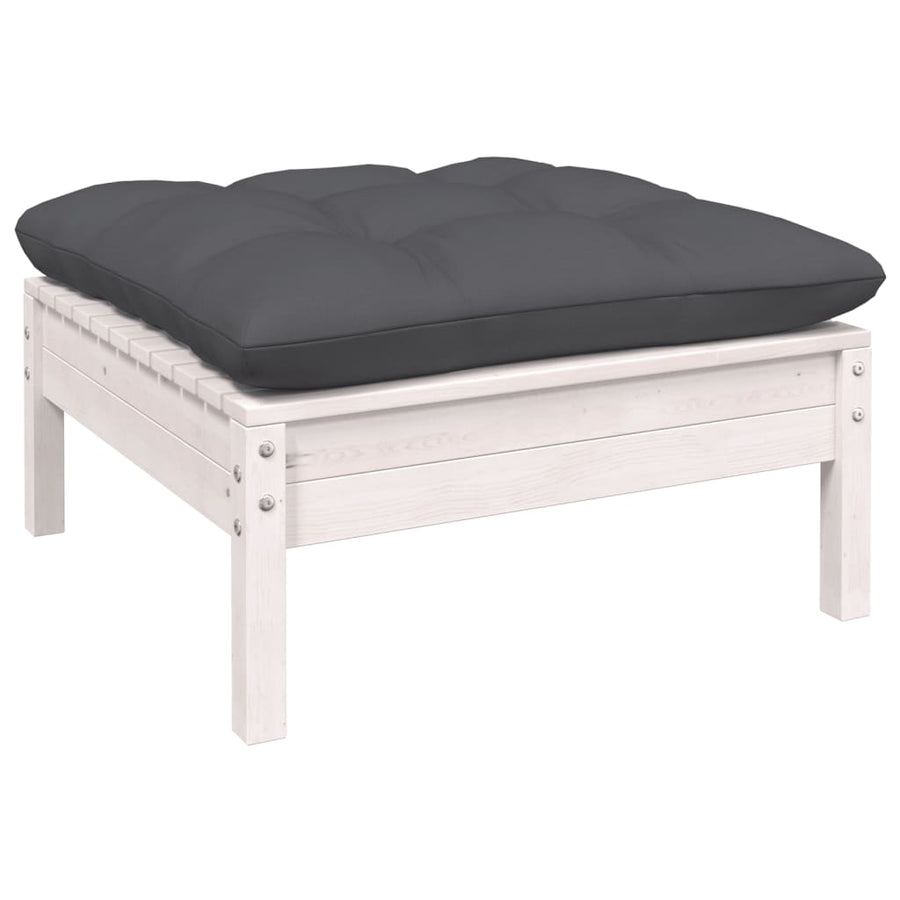 9-Delige Loungeset Met Kussens Grenenhout Wit