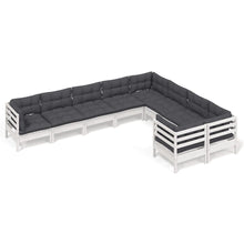 9-Delige Loungeset Met Kussens Grenenhout Wit