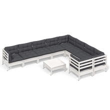 10-Delige Loungeset Met Kussens Grenenhout Wit