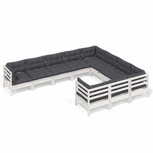 10-Delige Loungeset Met Kussens Grenenhout Wit