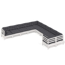10-Delige Loungeset Met Kussens Grenenhout Wit