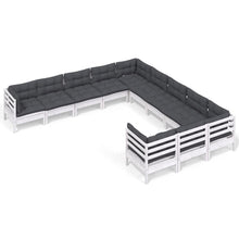 -Delige Loungeset Met Kussens Grenenhout Wit