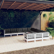 Loungeset 11-delig grenenhout wit