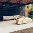 -Delige Loungeset Met Kussens Grenenhout Honingbruin