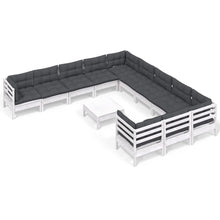 2-Delige Loungeset Met Kussens Massief Grenenhout Wit