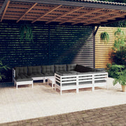 Loungeset 12-delig grenenhout wit