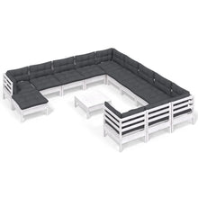 -Delige Loungeset Met Kussens Grenenhout Wit