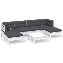 -Delige Loungeset Met Kussens Grenenhout Wit