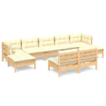 -Delige Loungeset Met Kleurige Kussens Grenenhout Bruin en crème