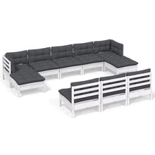 -Delige Loungeset Met Kussens Grenenhout Wit
