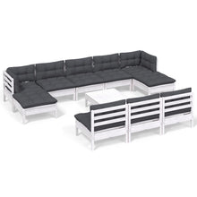 -Delige Loungeset Met Kussens Grenenhout Wit