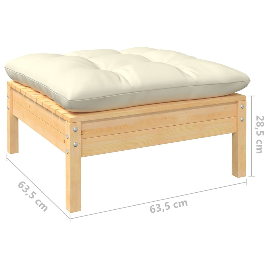 0-Delige Loungeset Met Kleurig Kussens Massief Grenenhout Bruin en crème
