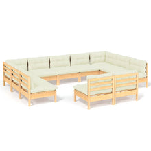 -Delige Loungeset Met Kleurige Kussens Grenenhout Bruin en crème