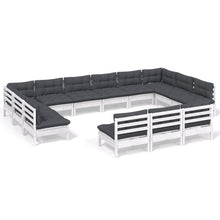 13-Delige Loungeset Met Kussens Massief Grenenhout Wit