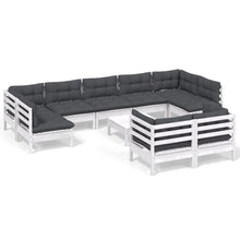 0-Delige Loungeset Met Kussens Massief Grenenhout Wit