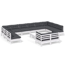 -Delige Loungeset Met Kussens Grenenhout Wit