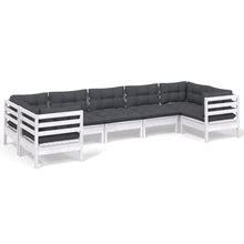 -Delige Loungeset Met Kussens Grenenhout Wit