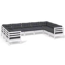 -Delige Loungeset Met Kussens Grenenhout Wit
