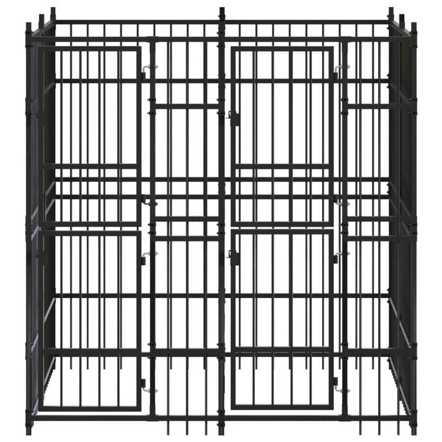 Hondenkennel 3,69 m² staal 192 x 192 x 200 cm Zonder luifel