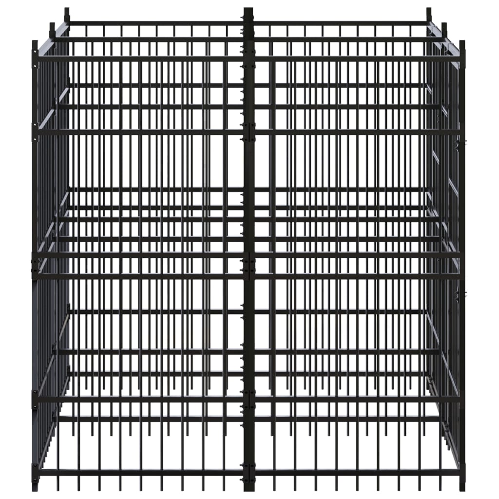 Hondenkennel 3,69 m² staal 192 x 192 x 200 cm Zonder luifel