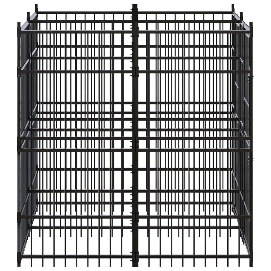 Hondenkennel 3,69 m² staal 192 x 192 x 200 cm Zonder luifel