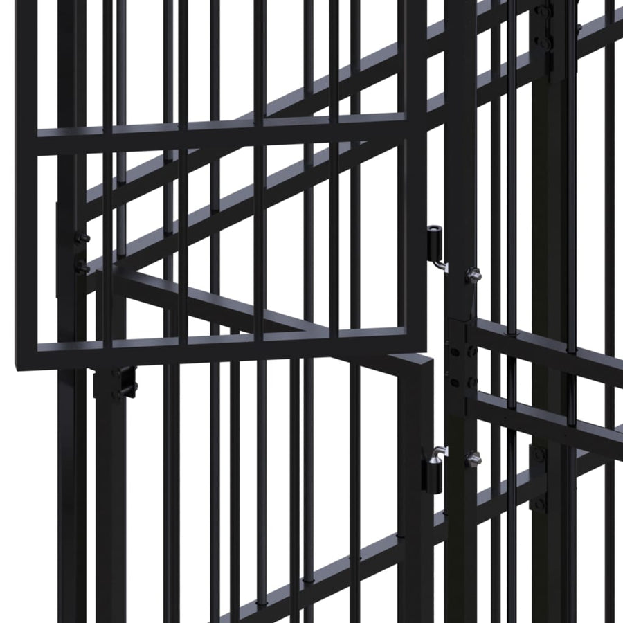 Hondenkennel 3,69 m² staal 192 x 192 x 200 cm Zonder luifel