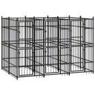 Hondenkennel staal 288x192x200 cm zwart