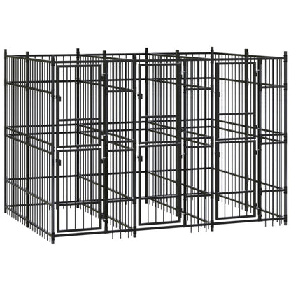 Hondenkennel 5,53 m² staal 288 x 192 x 200 cm Zonder luifel