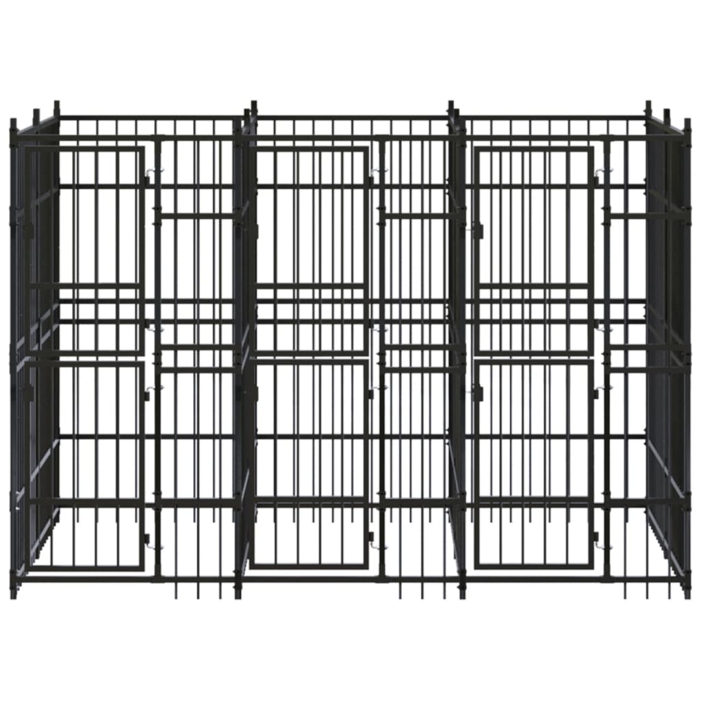 Hondenkennel 5,53 m² staal 288 x 192 x 200 cm Zonder luifel